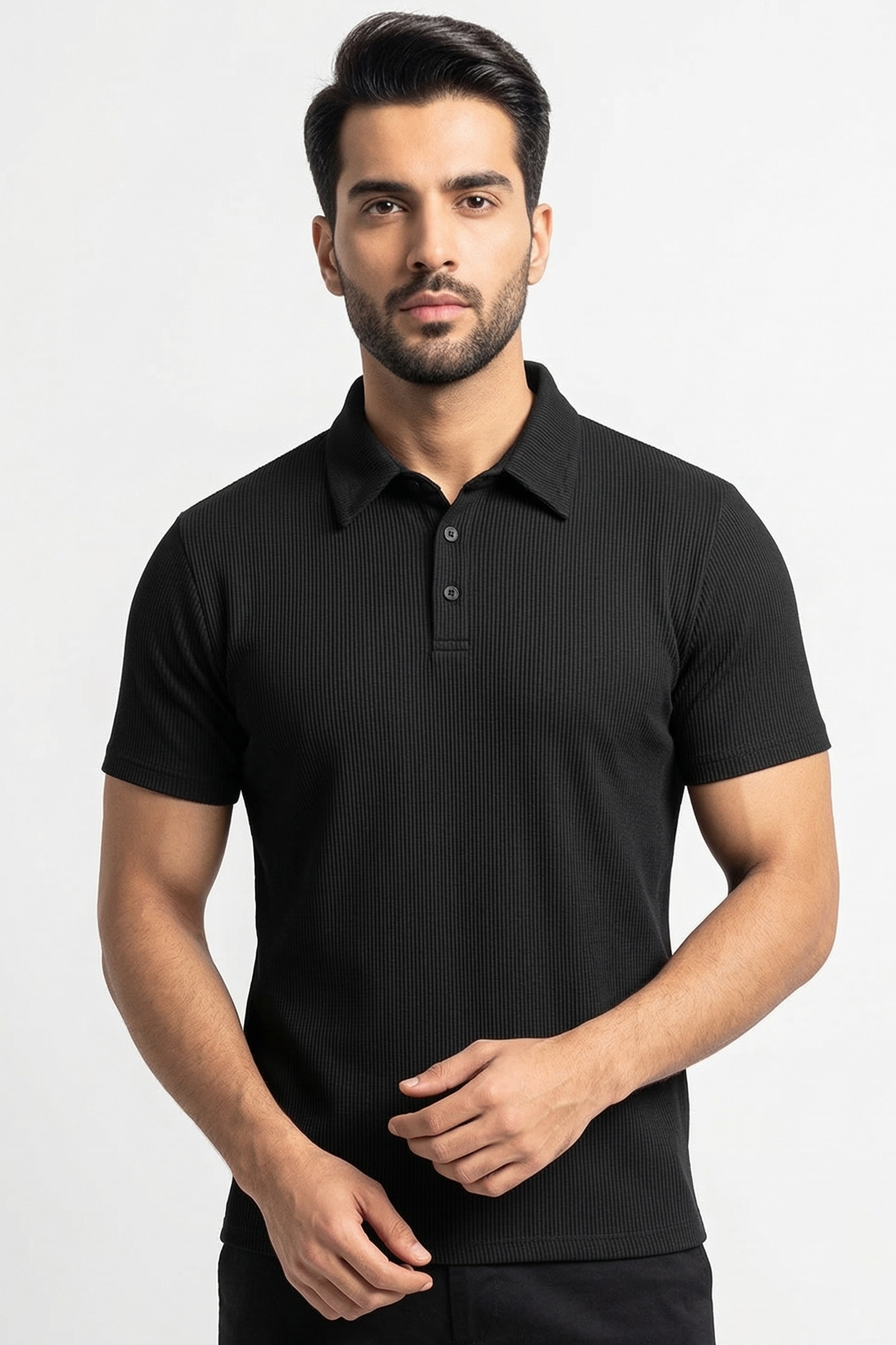 Plain Black Polo – Timeless Minimalism
