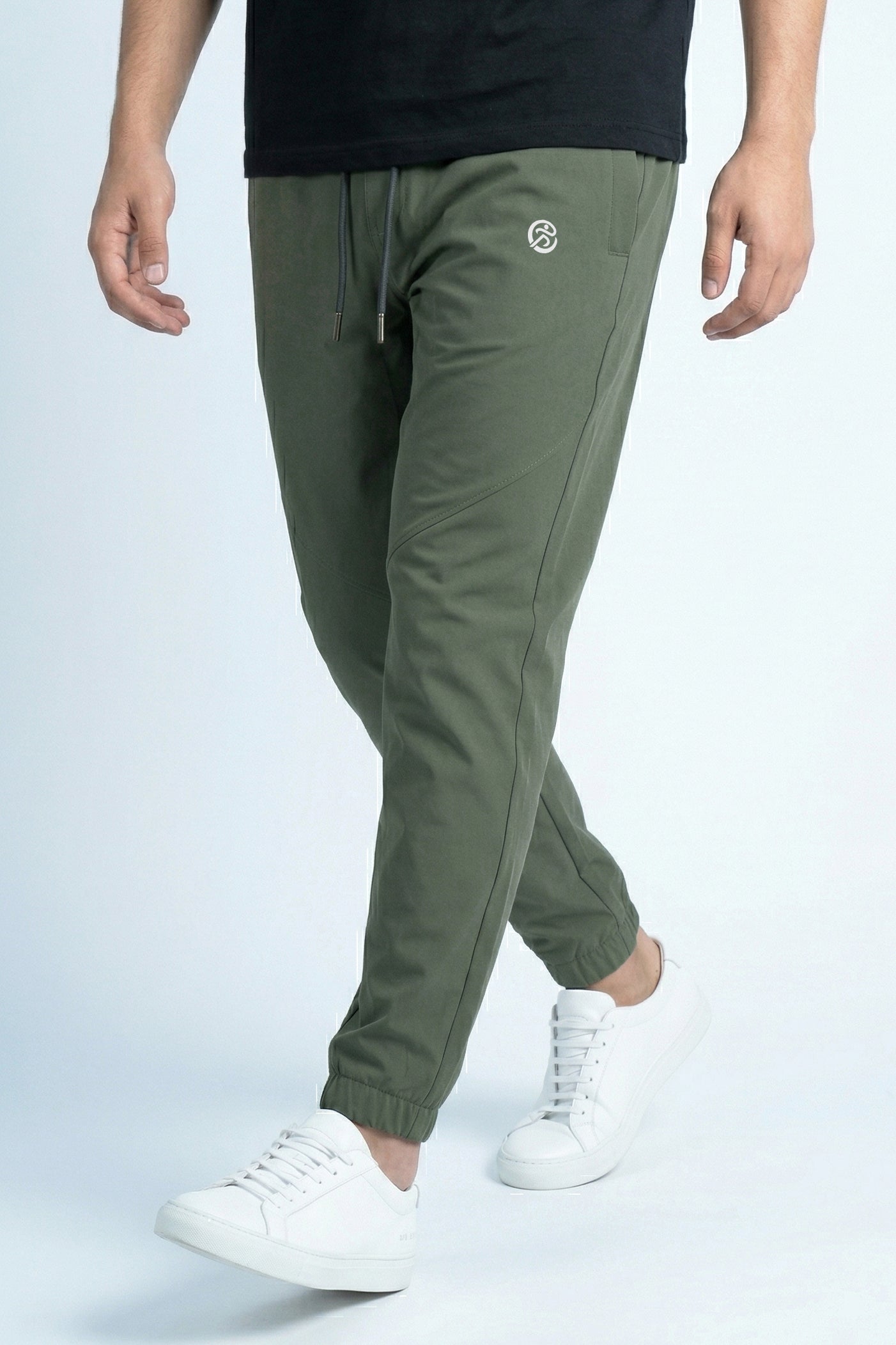 Olive Green Tapered Jogger Pants