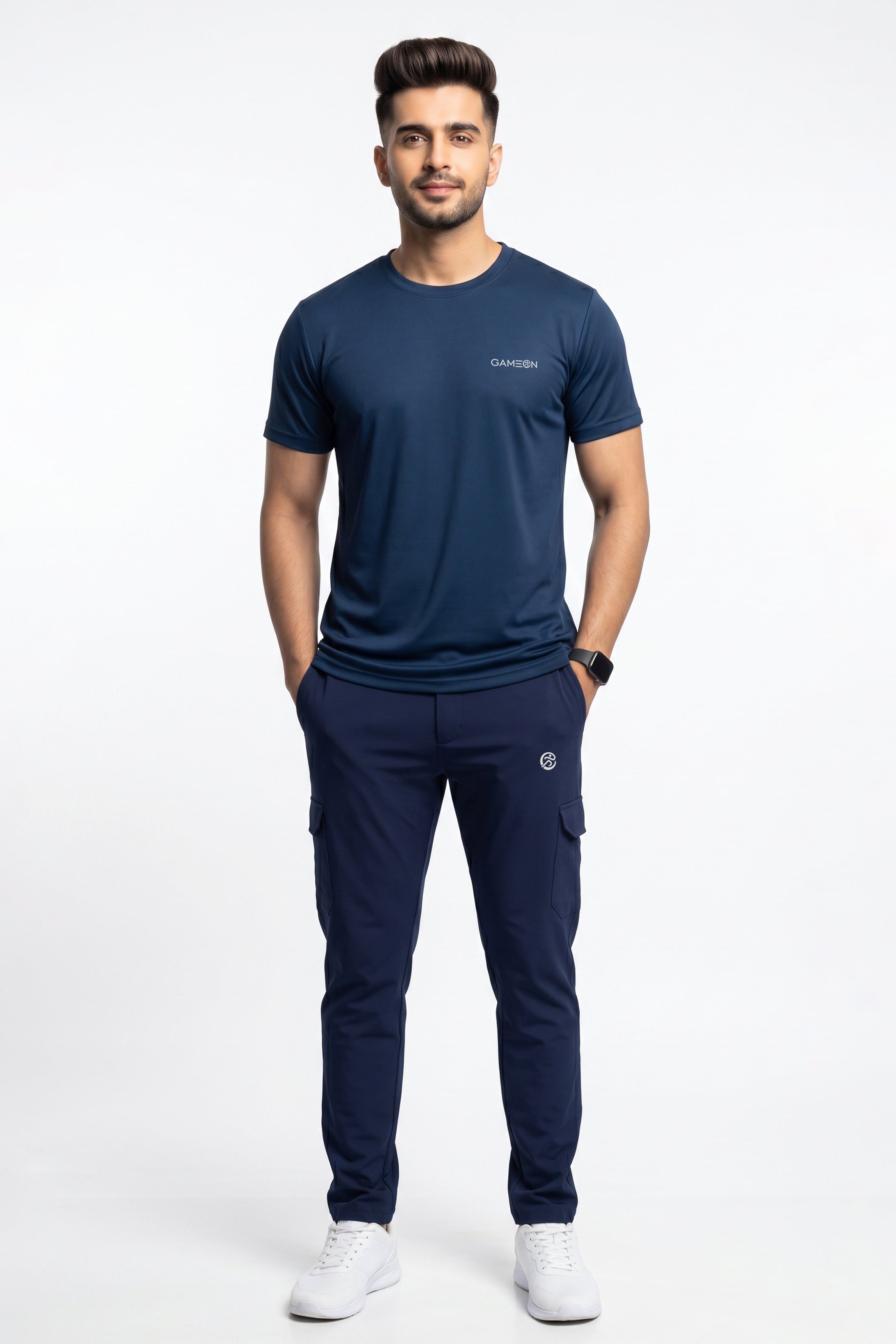 Imported GameOn Velocity Luxe Tracksuit-Ball Mesh Polyester Shirt + Mircro Strech Blue Trouser