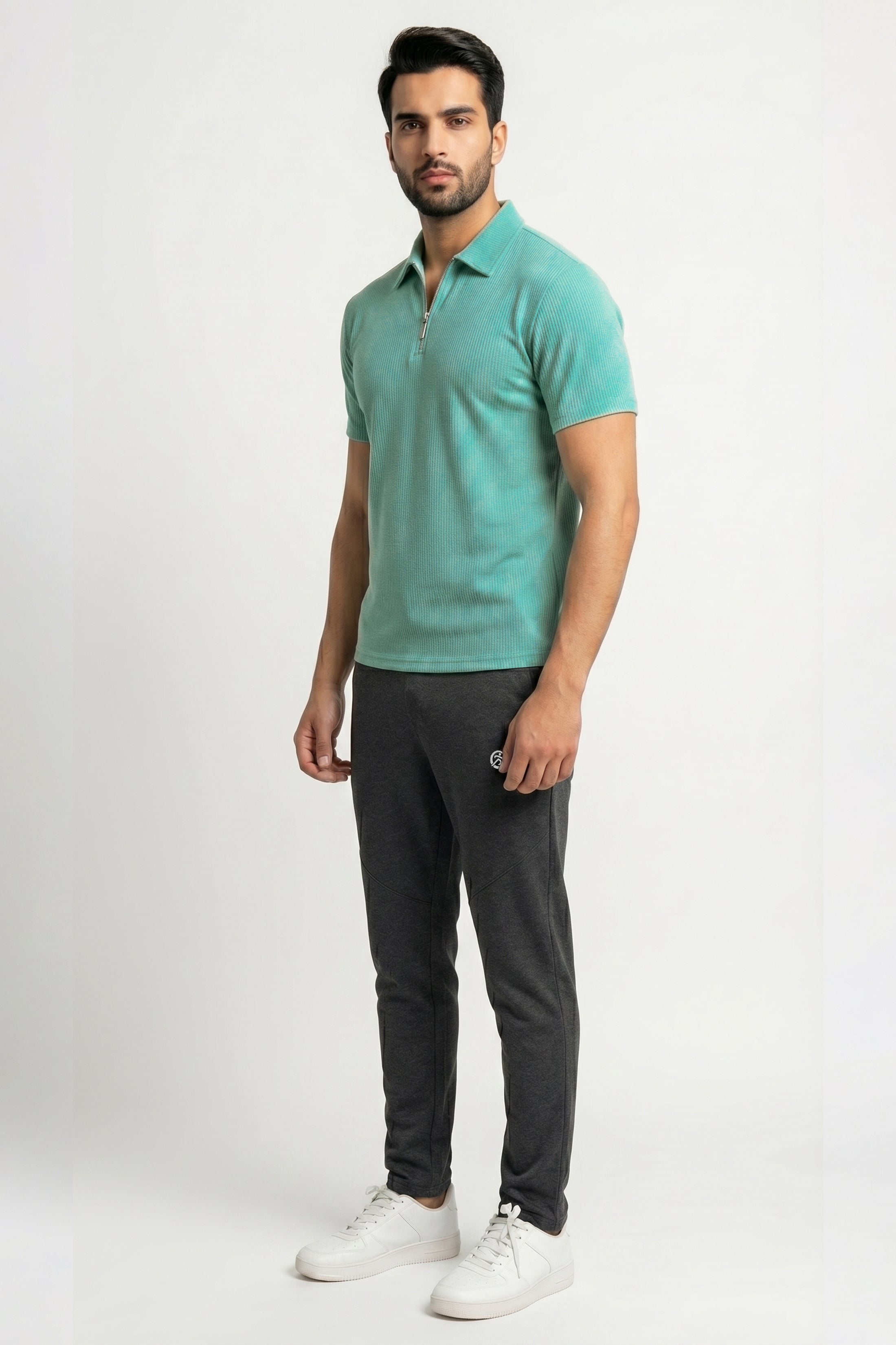 Imported Neon Excutive Tracksuit - Excutive Wafle Net Neon Polo + Classic BD Lecra Imported Drak Gray Trouser