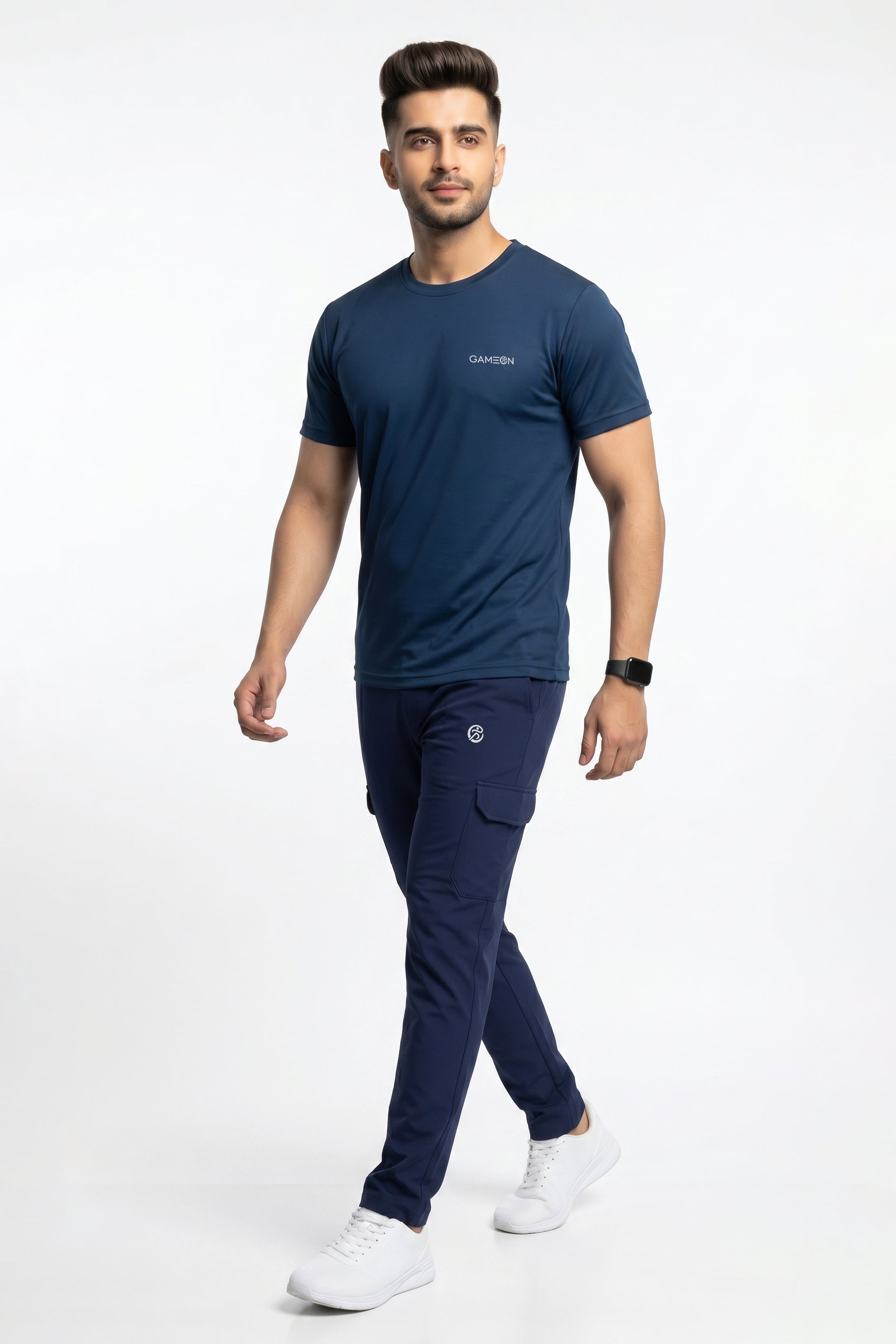 Imported GameOn Velocity Luxe Tracksuit-Ball Mesh Polyester Shirt + Mircro Strech Blue Trouser