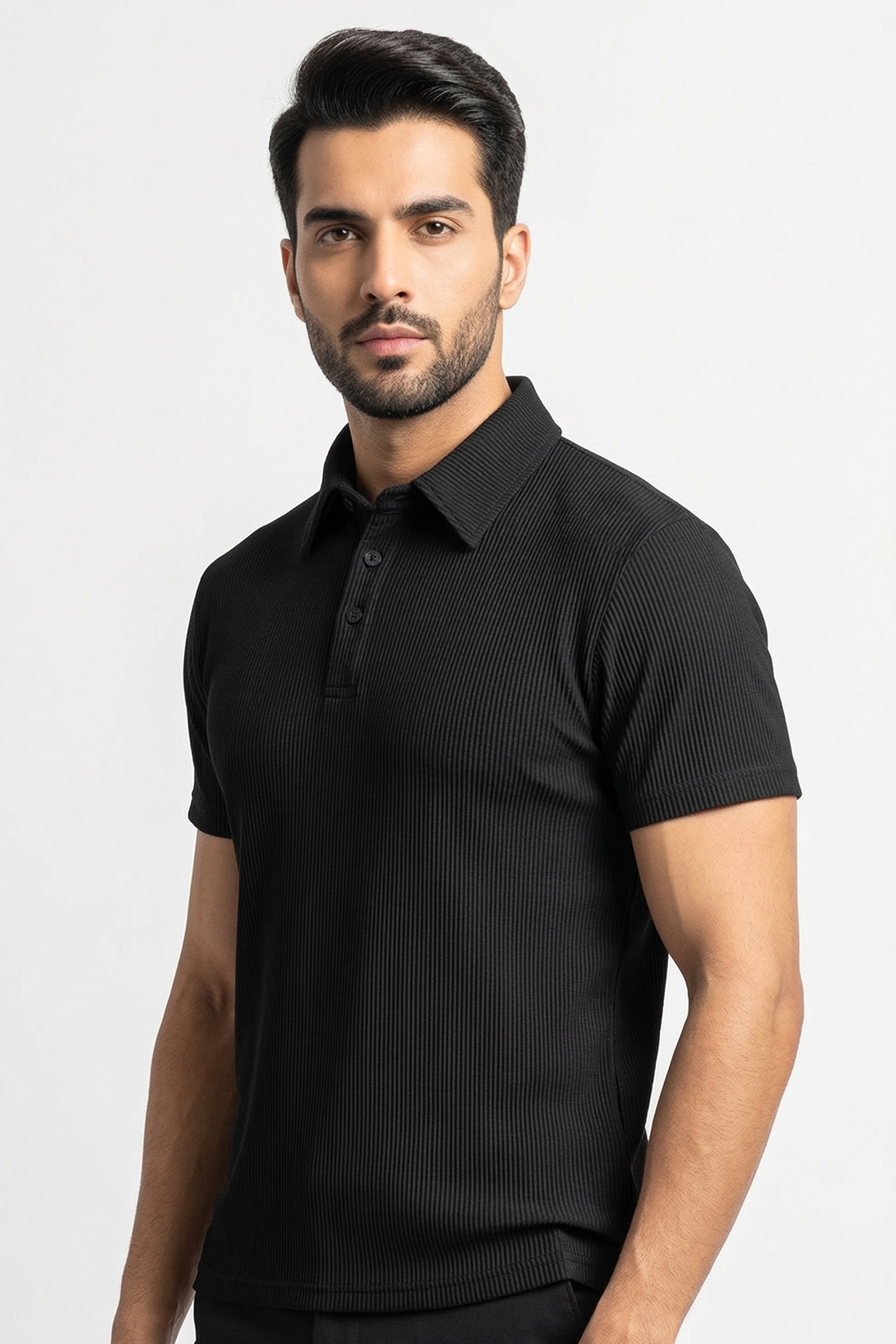 Plain Black Polo – Timeless Minimalism
