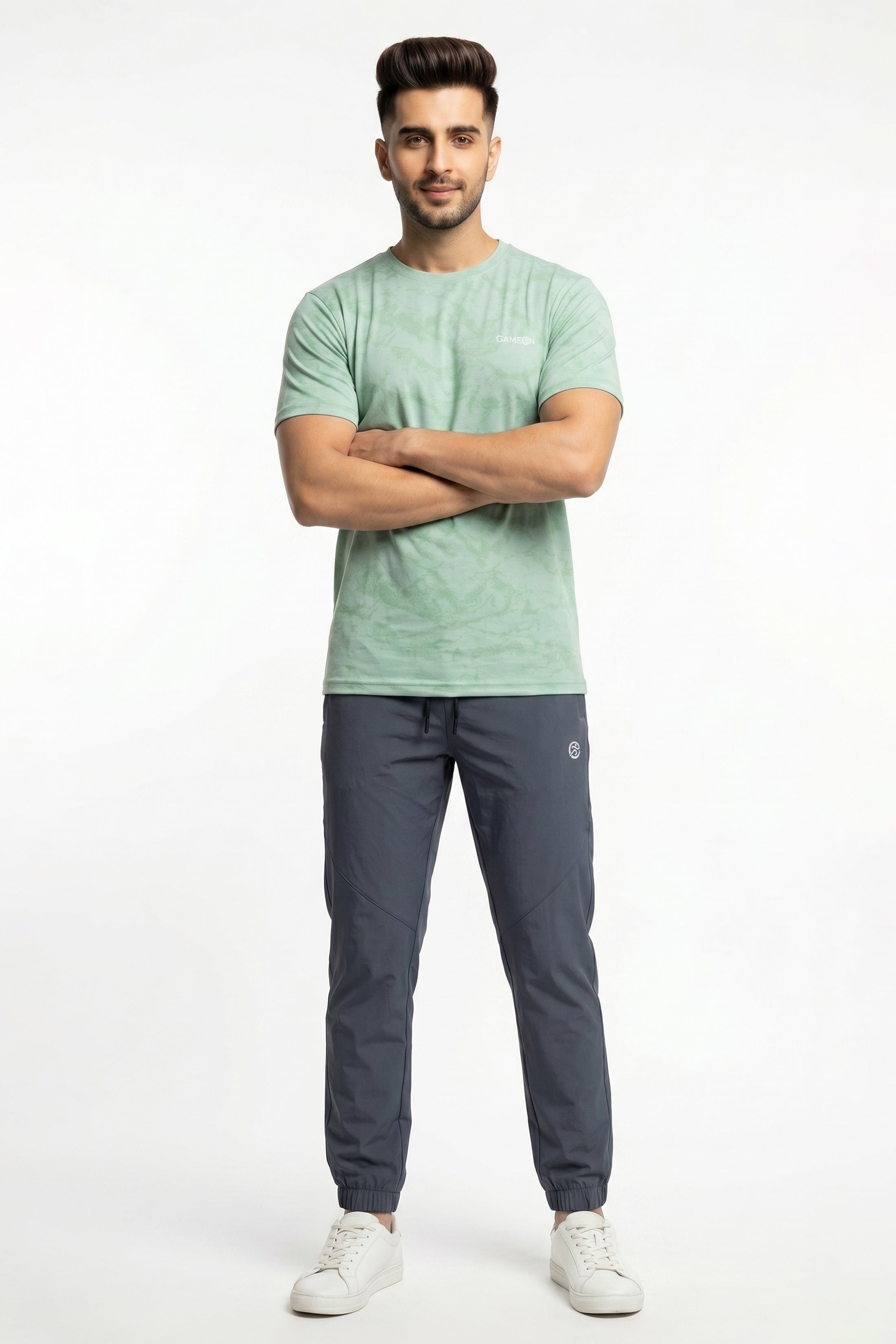 Imported Mint Grove Tracksuit - Premium Nod Mash Polyester Shirt + Excutive Micro Strech Narrow Fit Gray Trouser