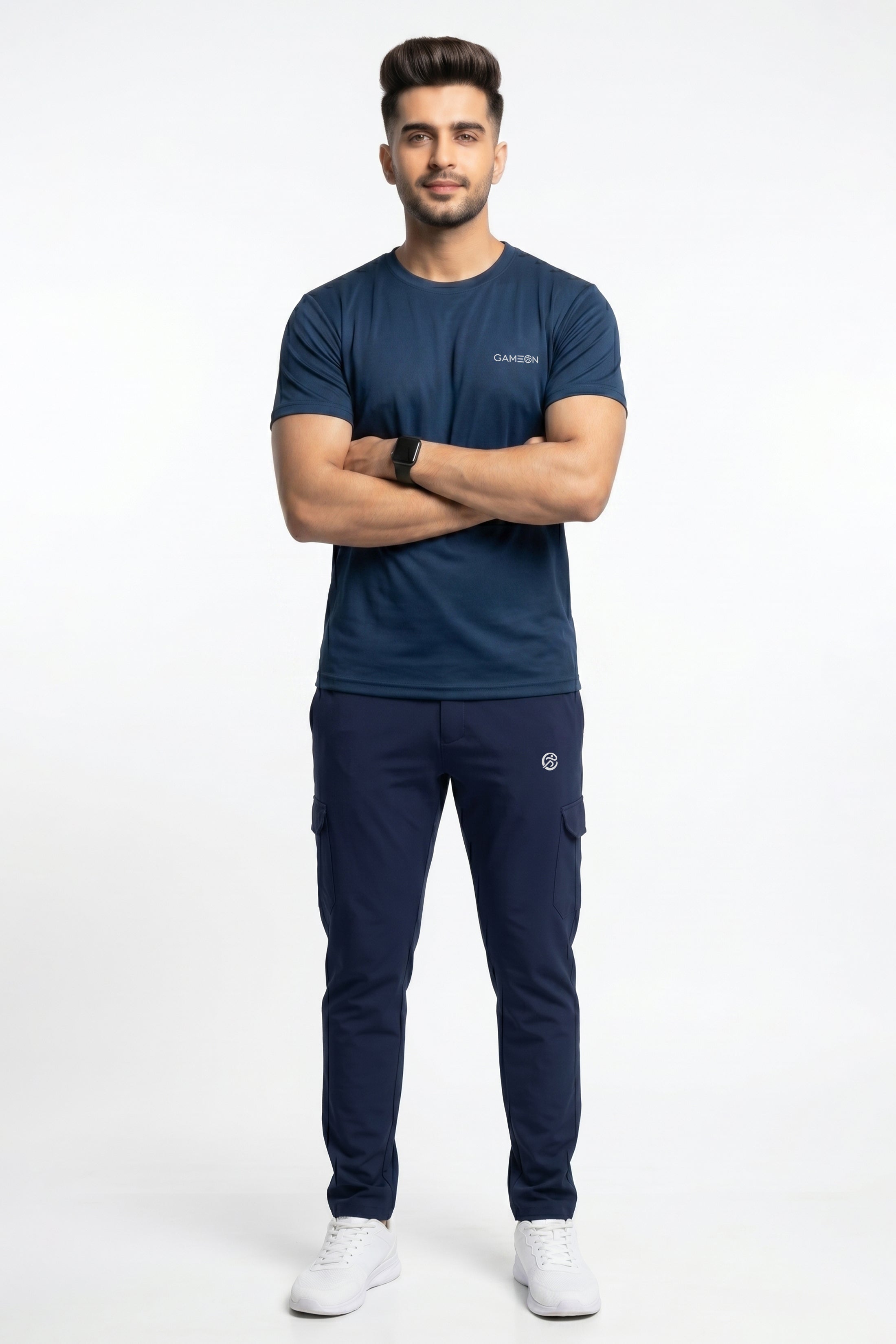 Imported GameOn Velocity Luxe Tracksuit-Ball Mesh Polyester Shirt + Mircro Strech Blue Trouser
