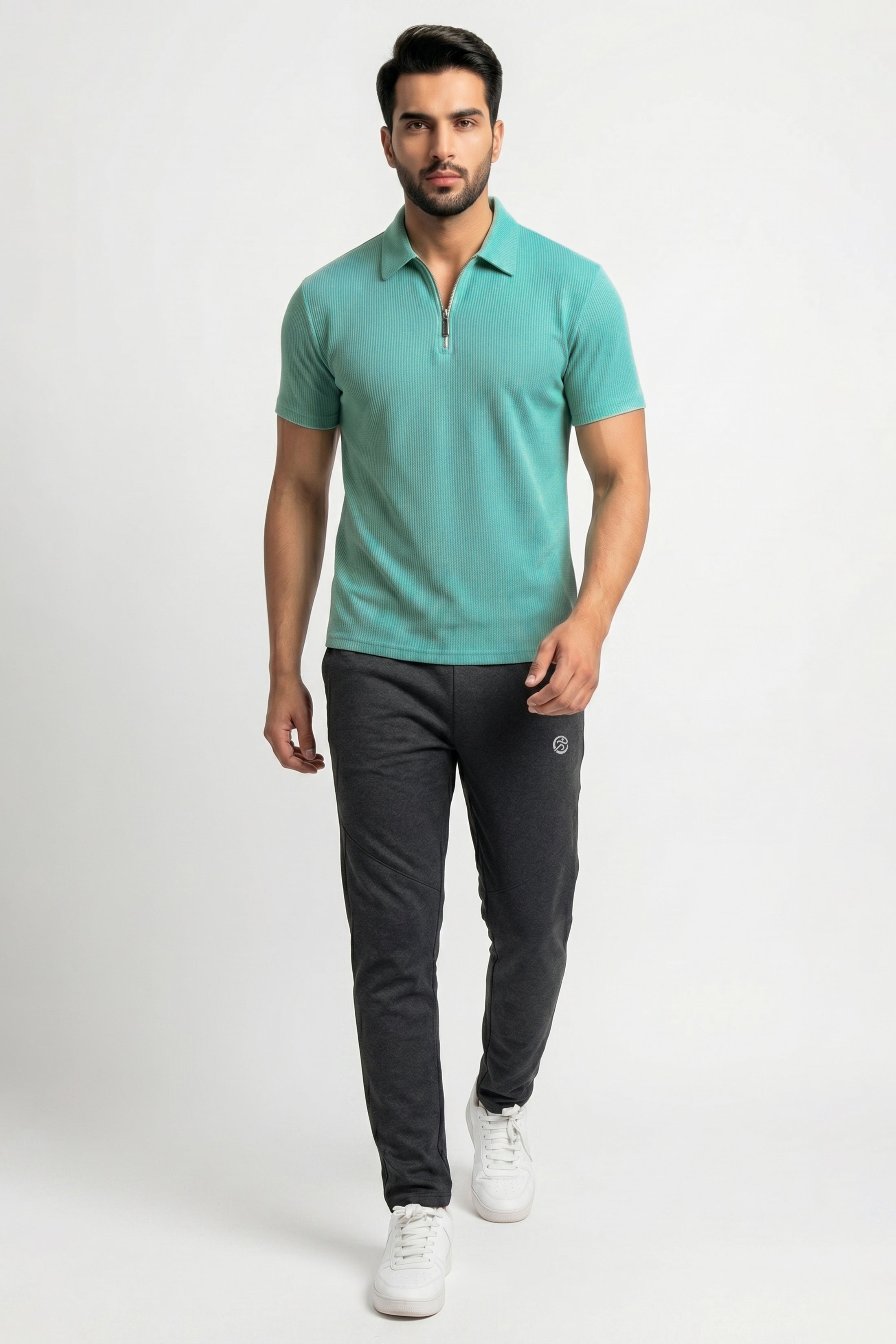 Imported Neon Excutive Tracksuit - Excutive Wafle Net Neon Polo + Classic BD Lecra Imported Drak Gray Trouser