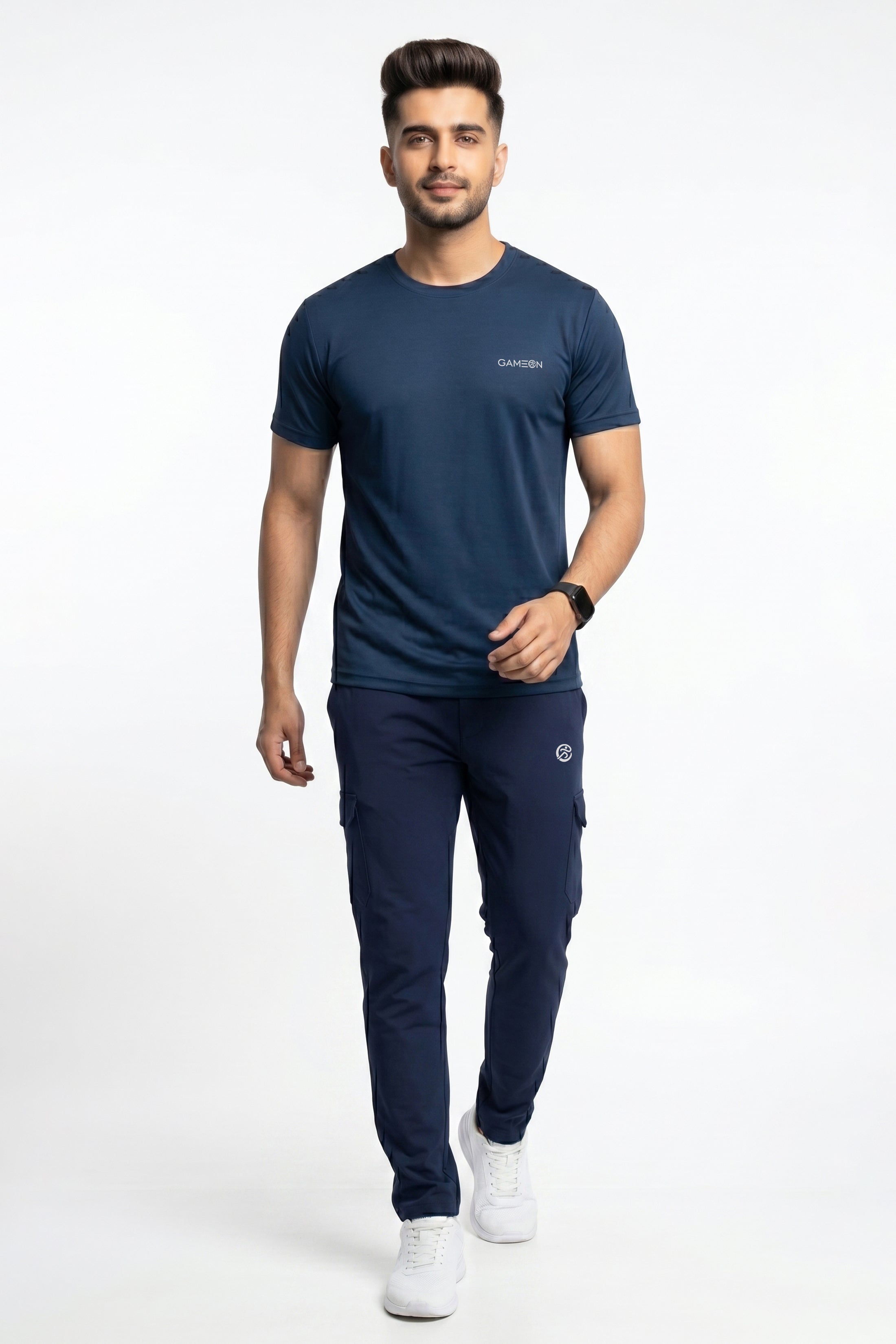Imported GameOn Velocity Luxe Tracksuit-Ball Mesh Polyester Shirt + Mircro Strech Blue Trouser