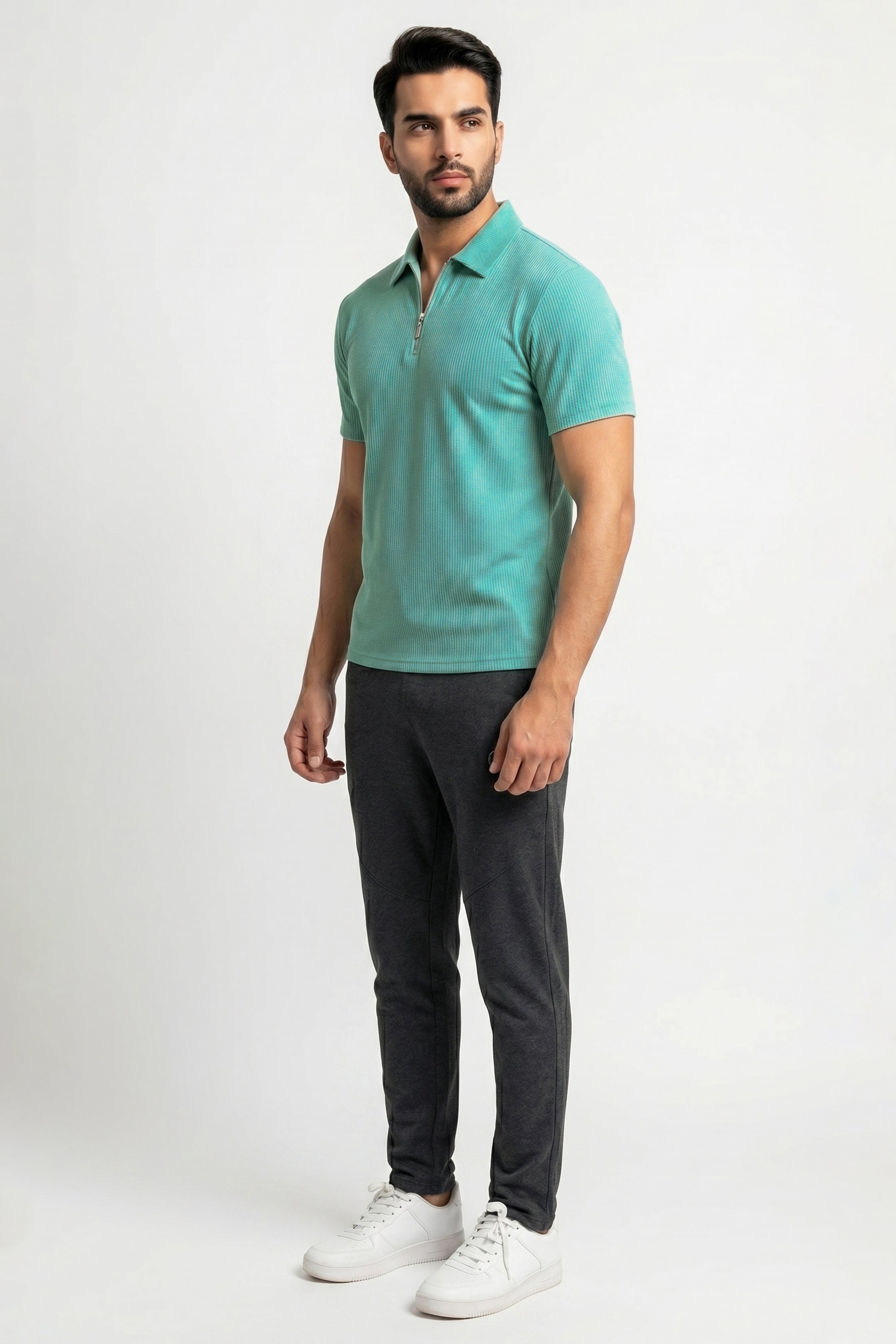 Imported Neon Excutive Tracksuit - Excutive Wafle Net Neon Polo + Classic BD Lecra Imported Drak Gray Trouser