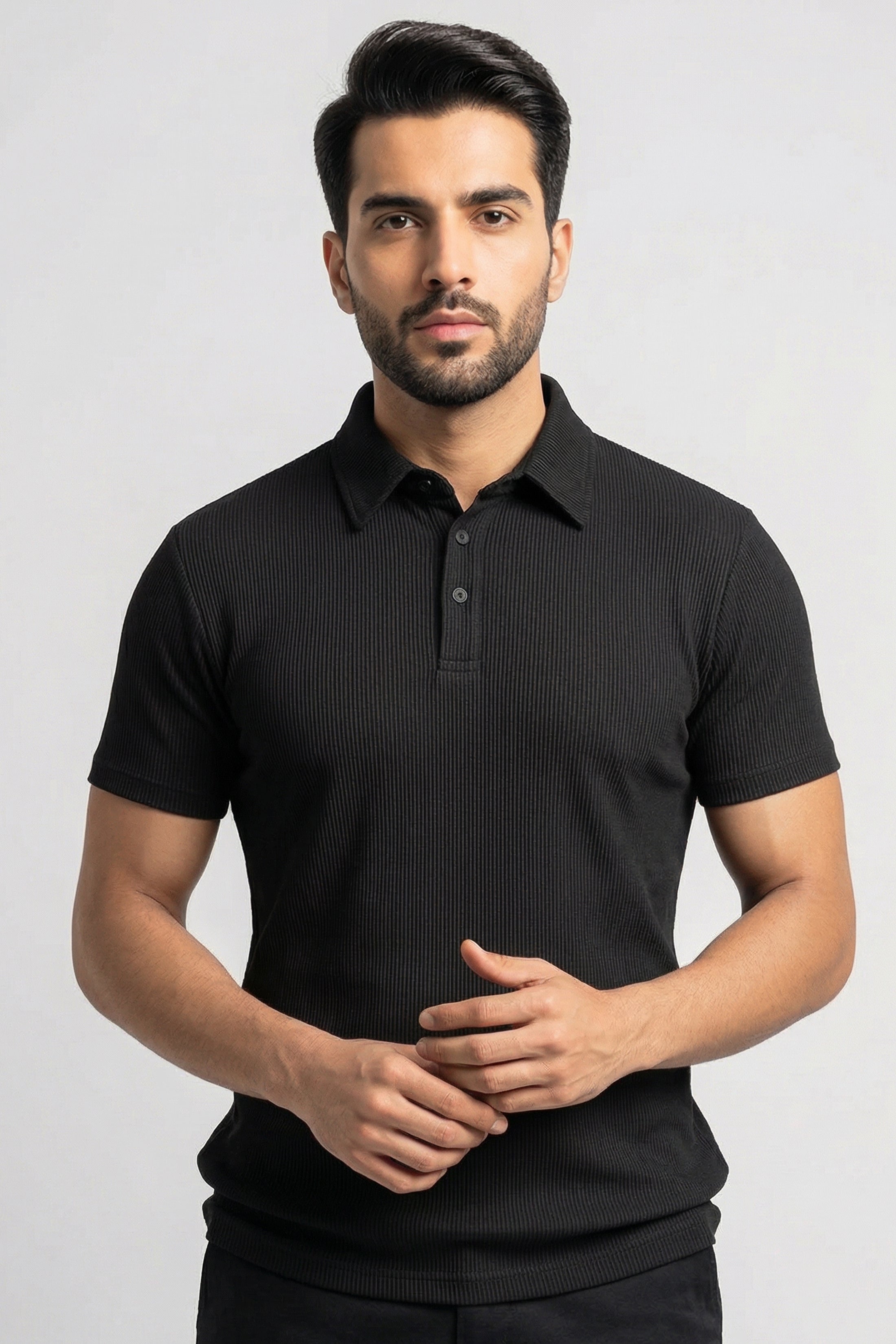 Plain Black Polo – Timeless Minimalism
