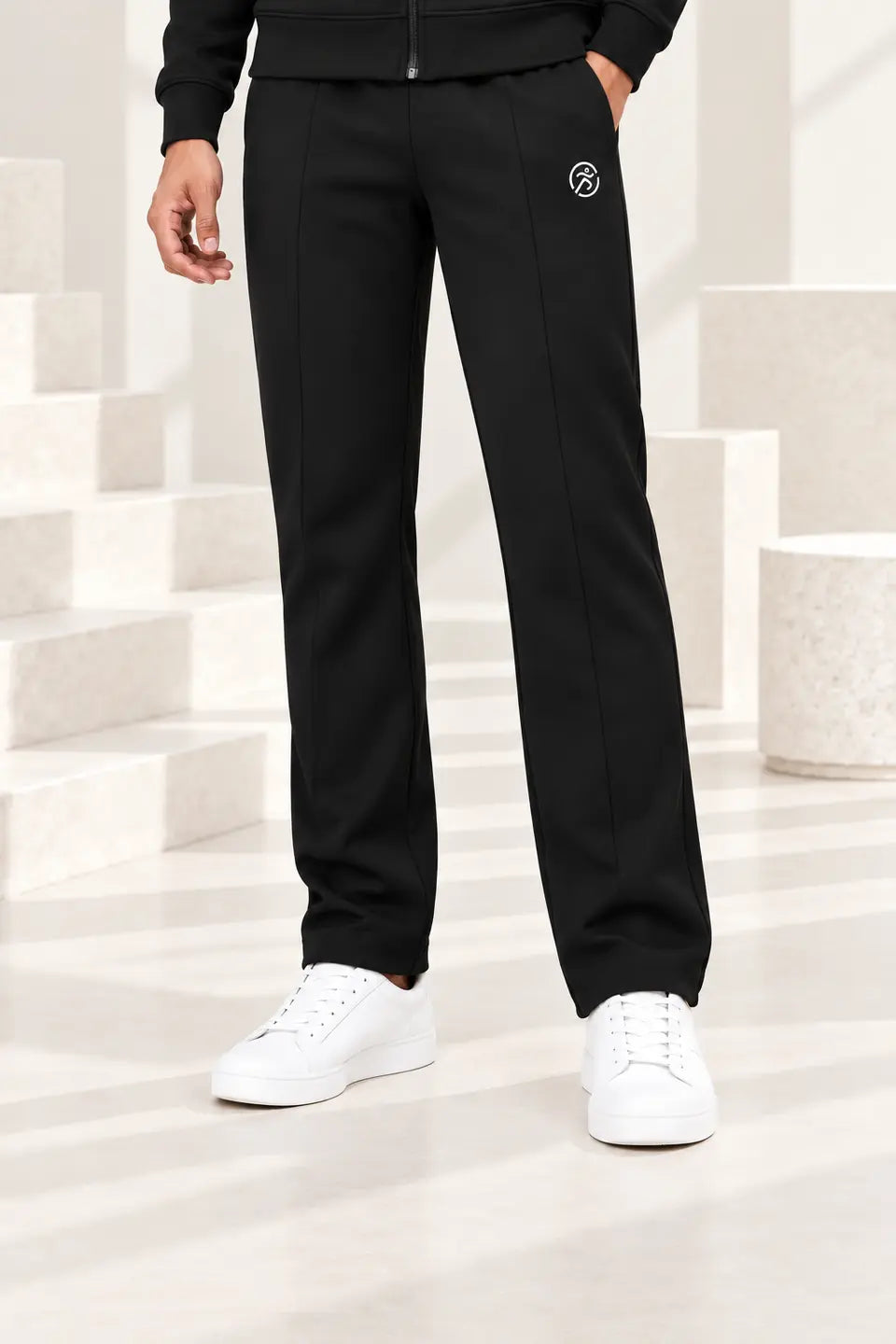 Black Amber Men's Fleece Tracksuit - Black & Camel