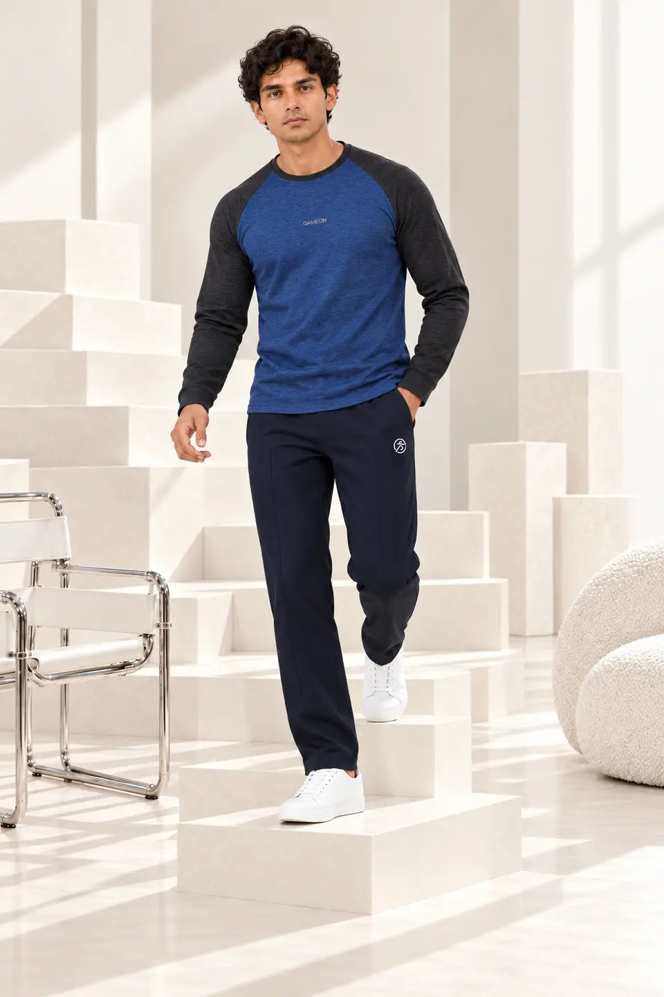 Cobalt Current – Men’s Cotton Shirt &amp; Metro Navy Straight-Fit Trouser Set