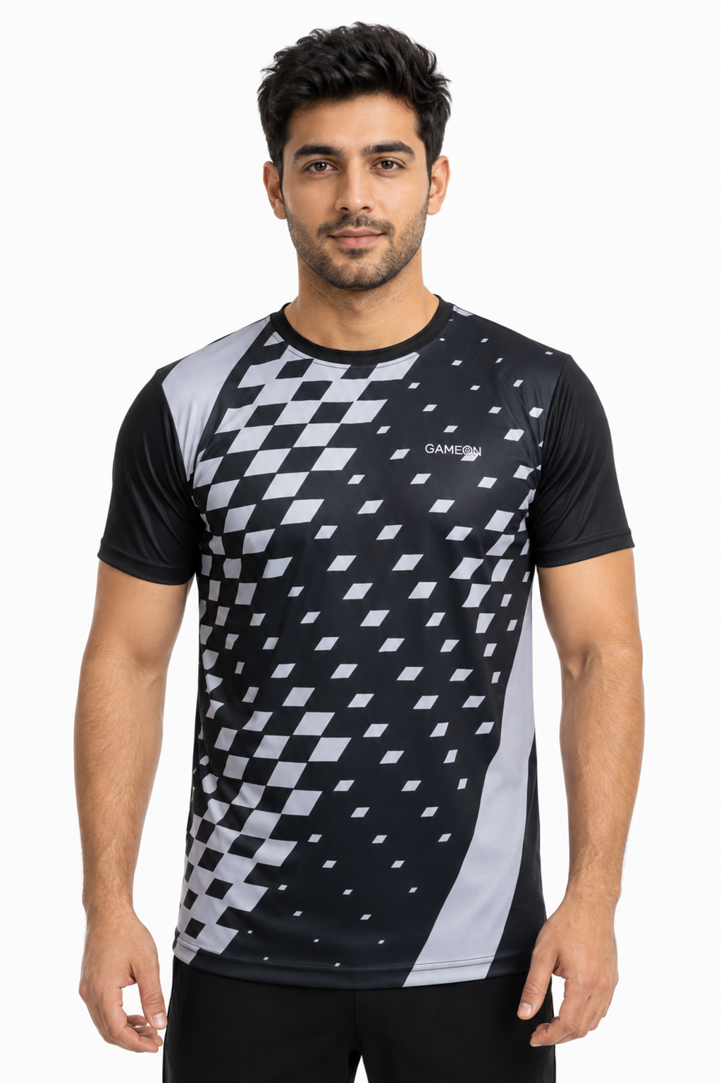 GameOn Matrix Sublimation Round-Neck Shirt – Black/Grey