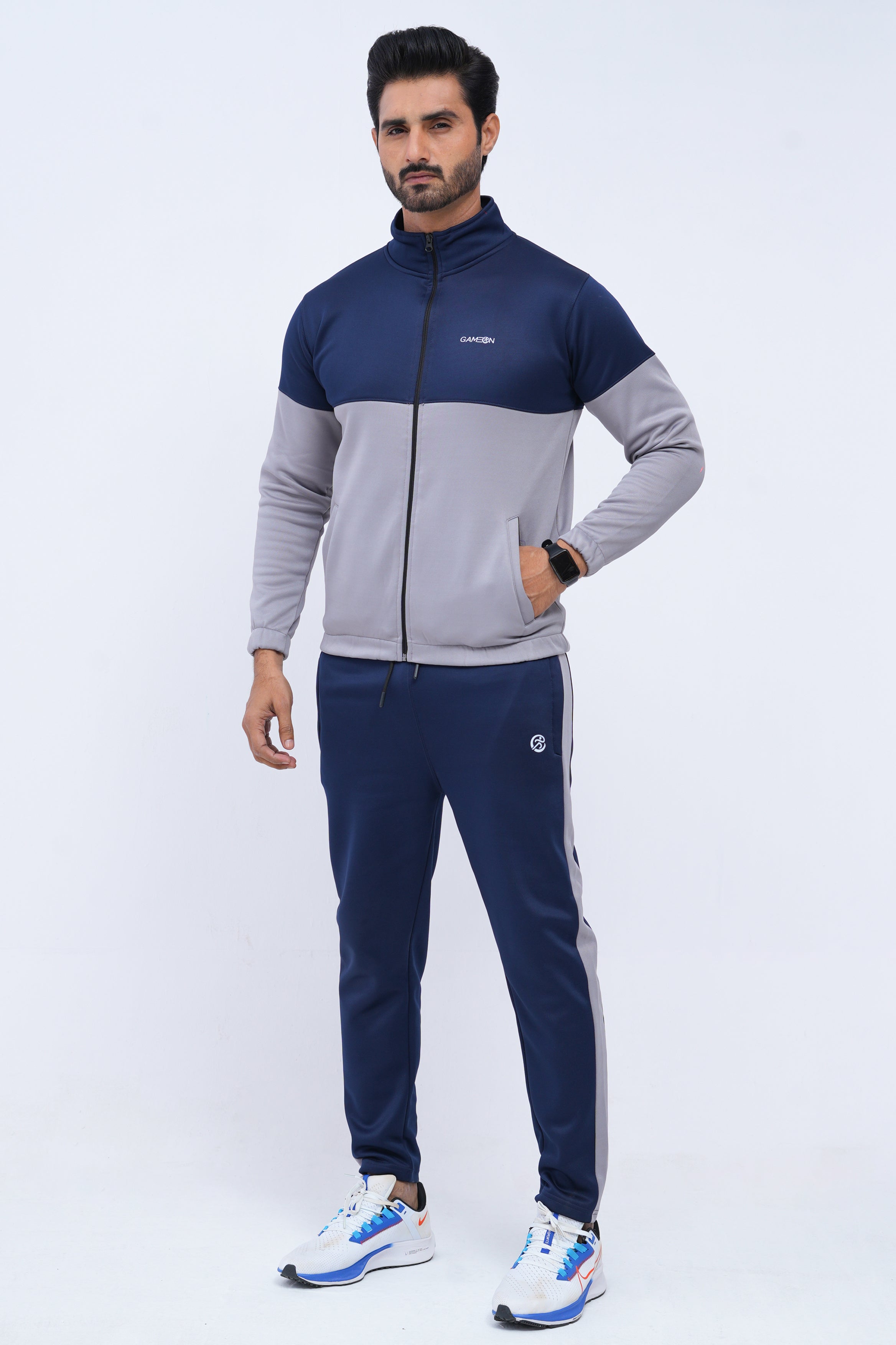 Urban Sprint Tracksuit – Navy & Grey