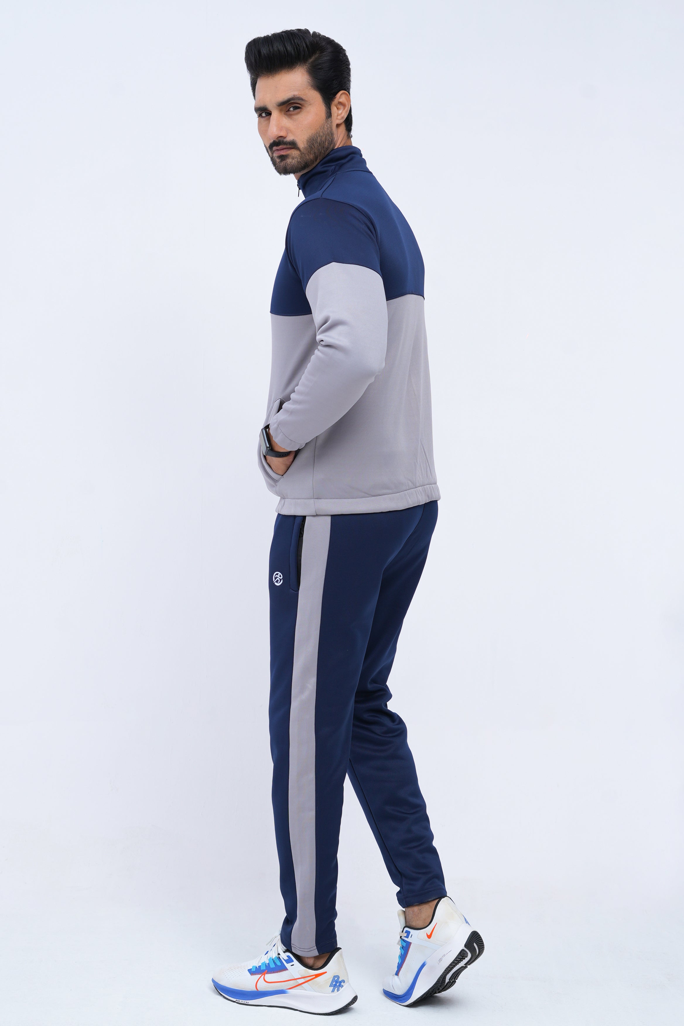 Urban Sprint Tracksuit – Navy & Grey