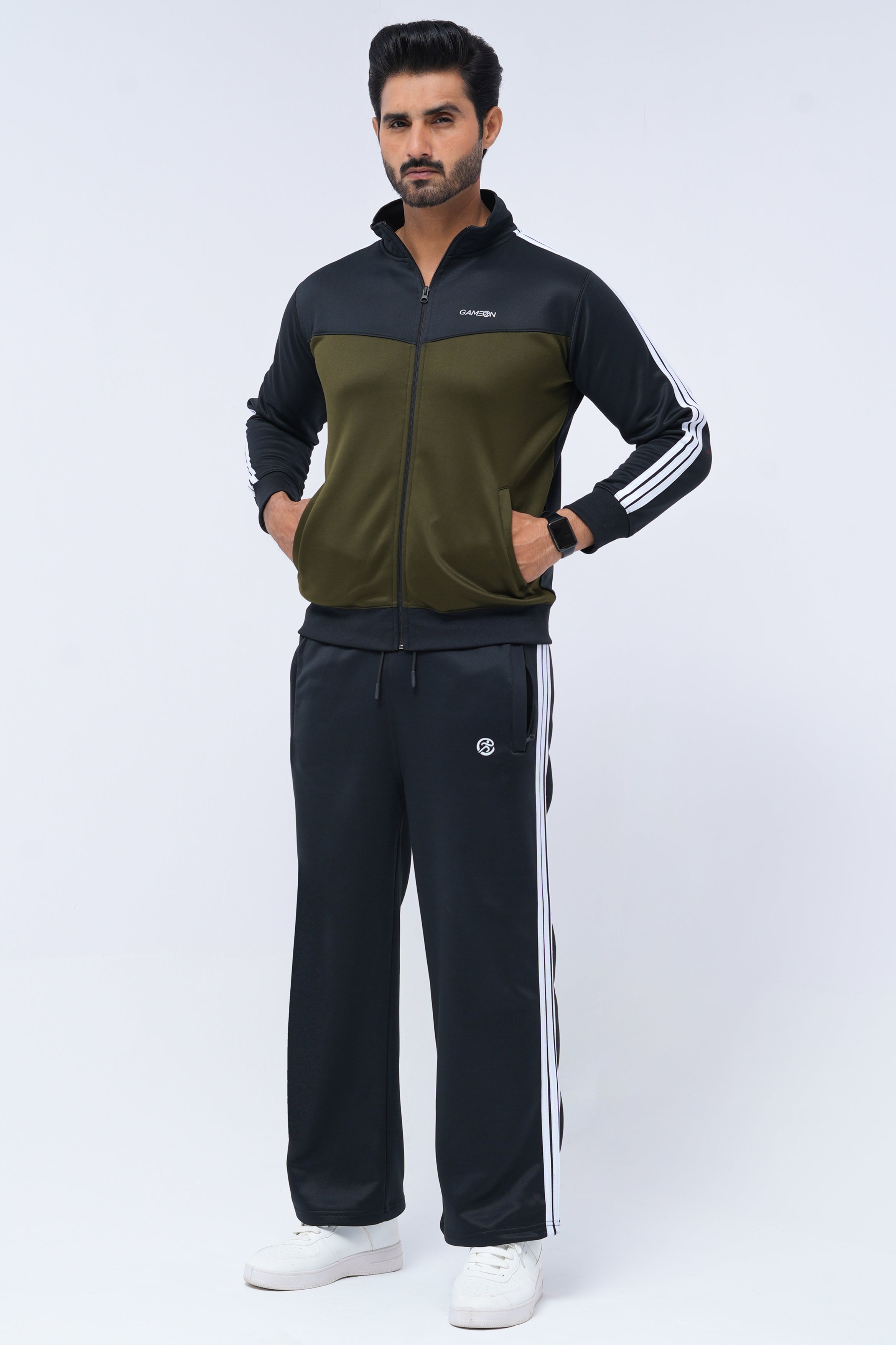 Impression Tracksuit – Olive & Black