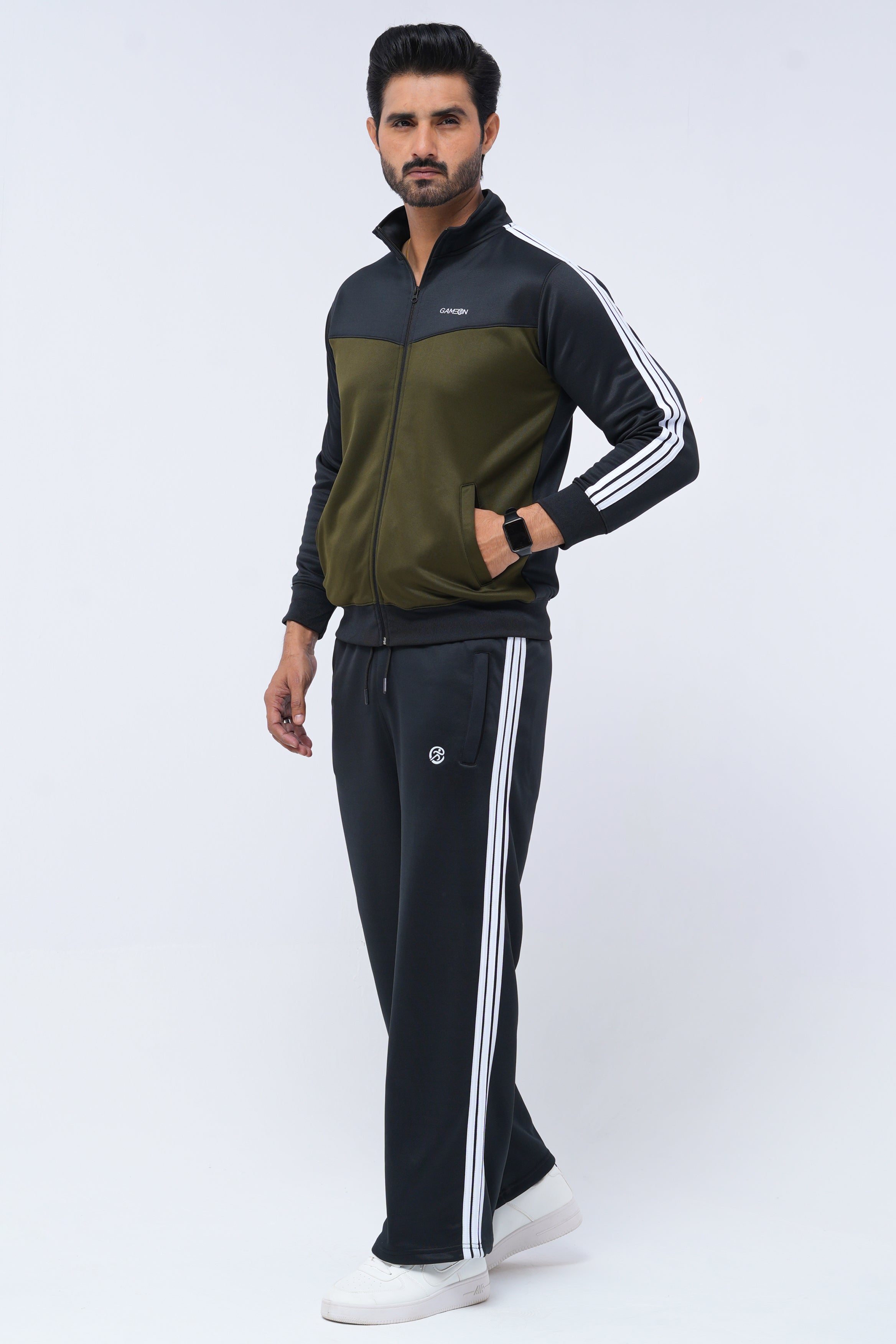 Impression Tracksuit – Olive & Black
