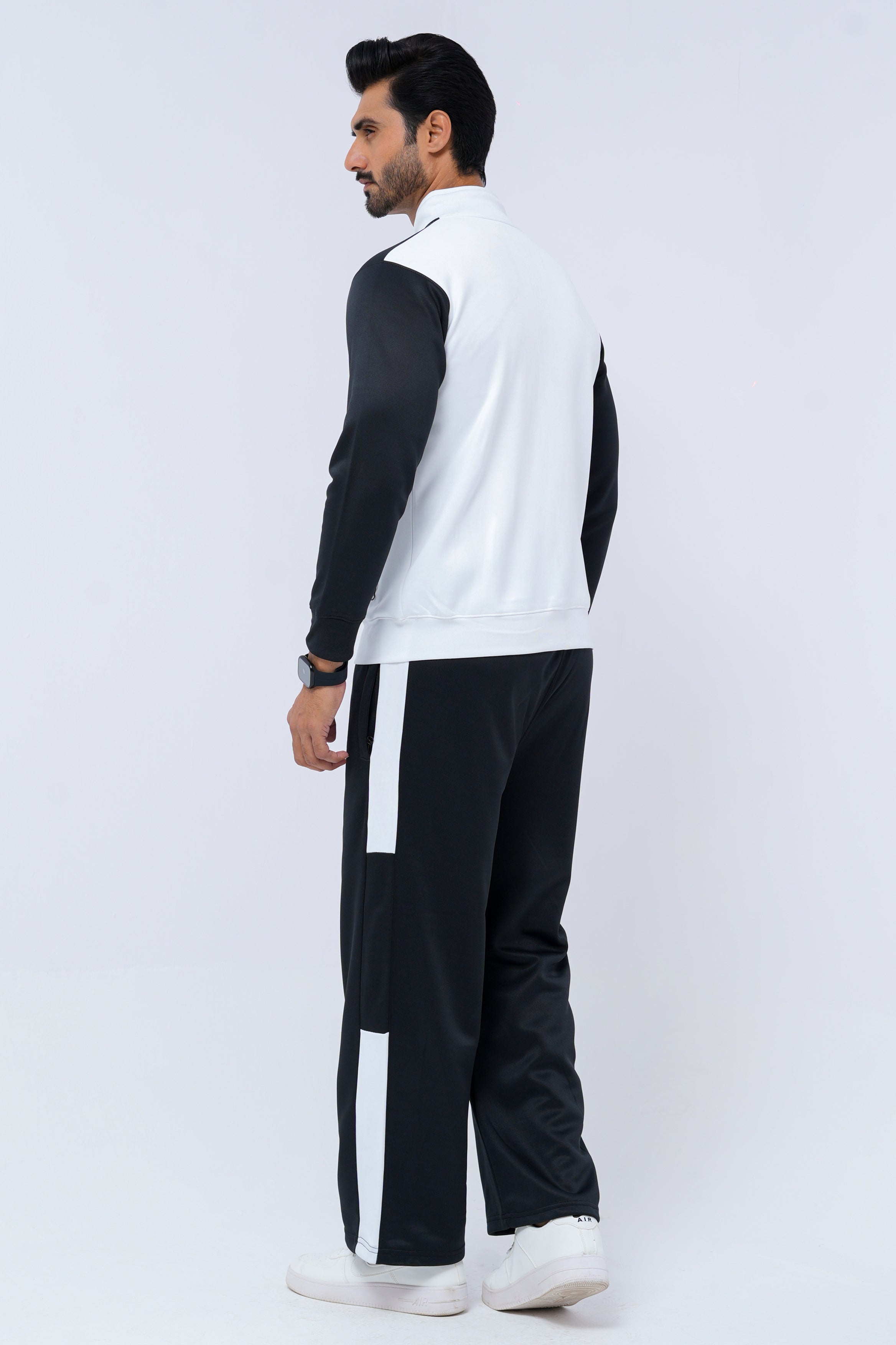 Streetwear Winter Tracksuit – White & Black