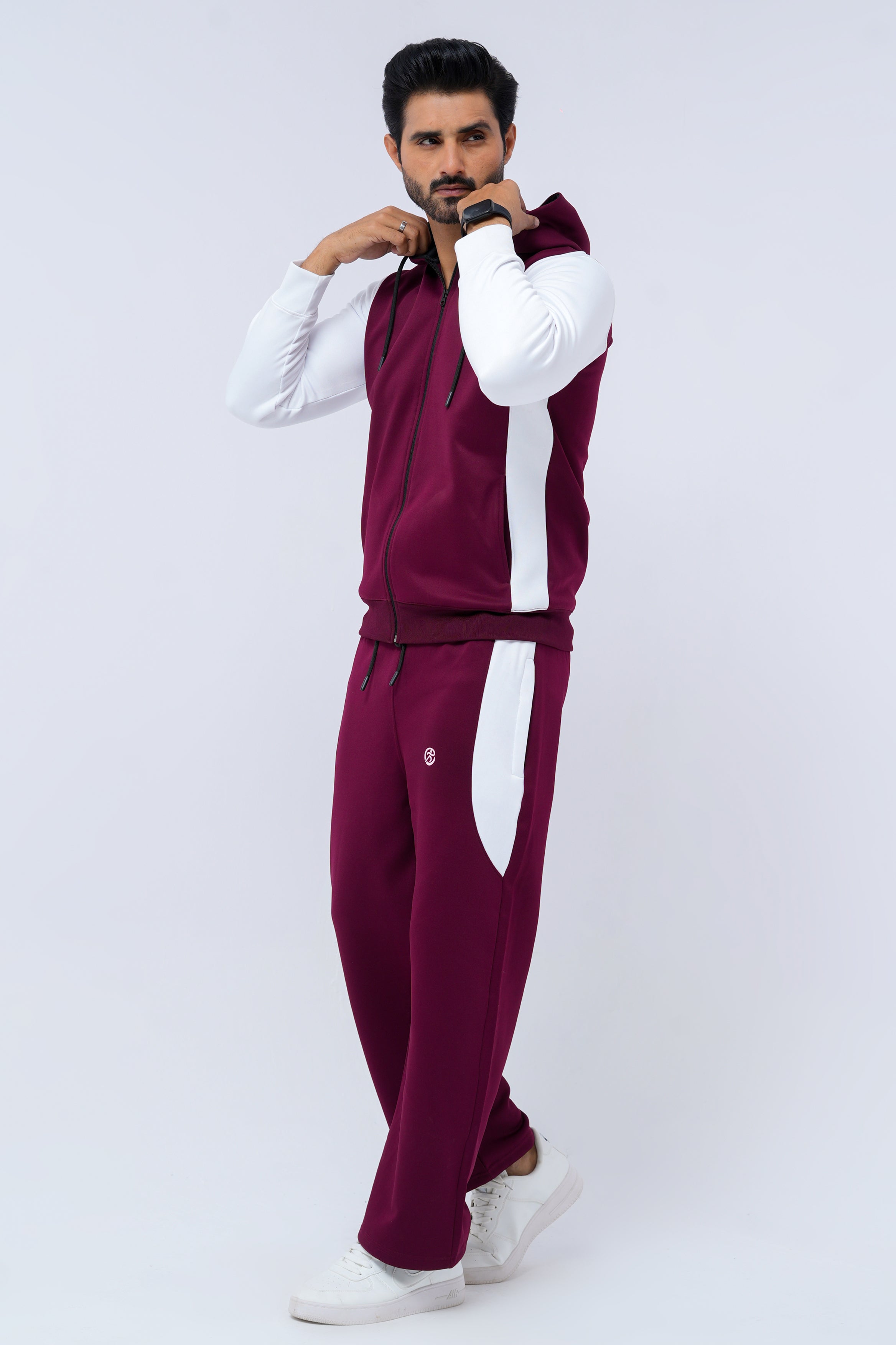 GameOn Burgundy & White Tracksuit