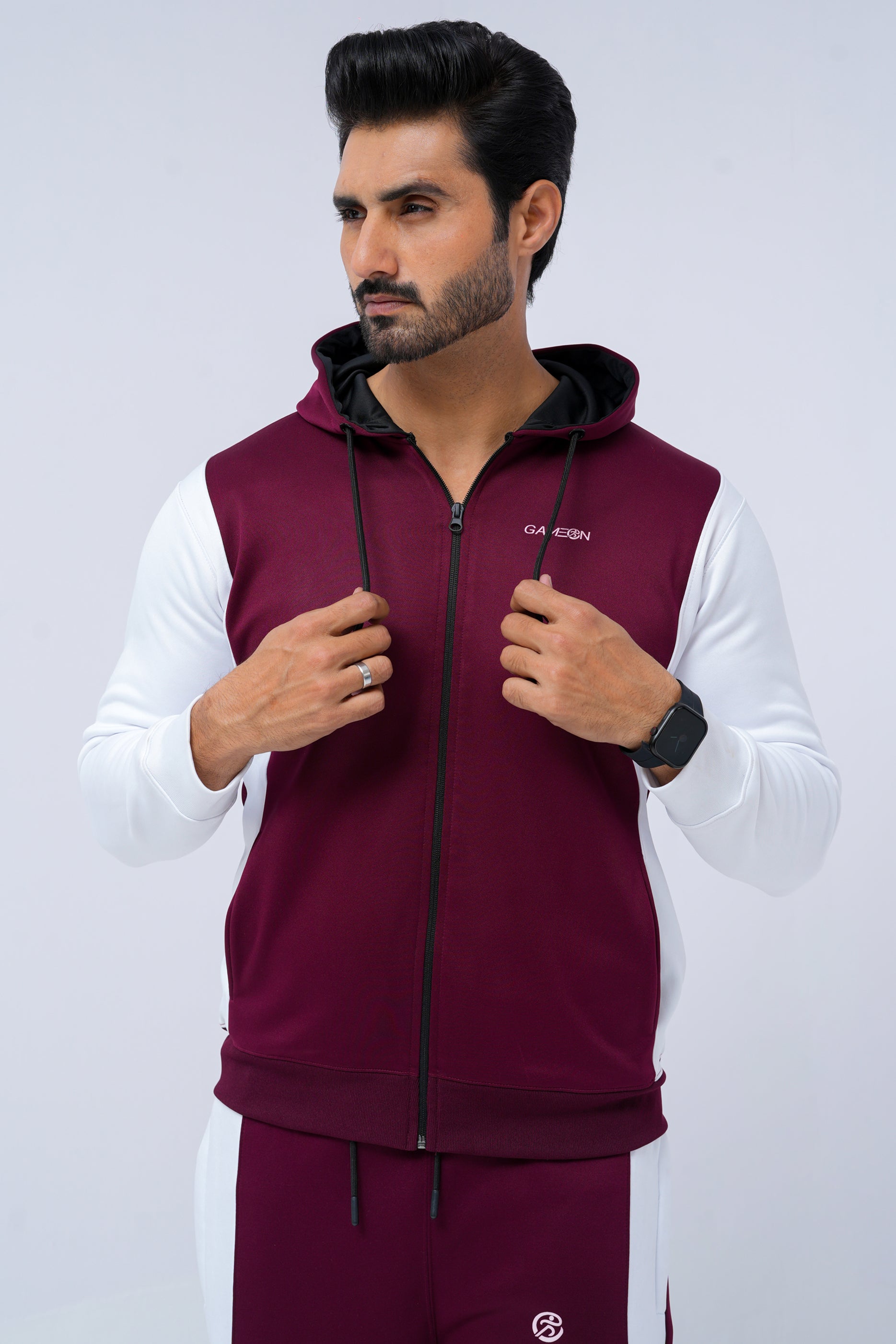GameOn Burgundy & White Tracksuit