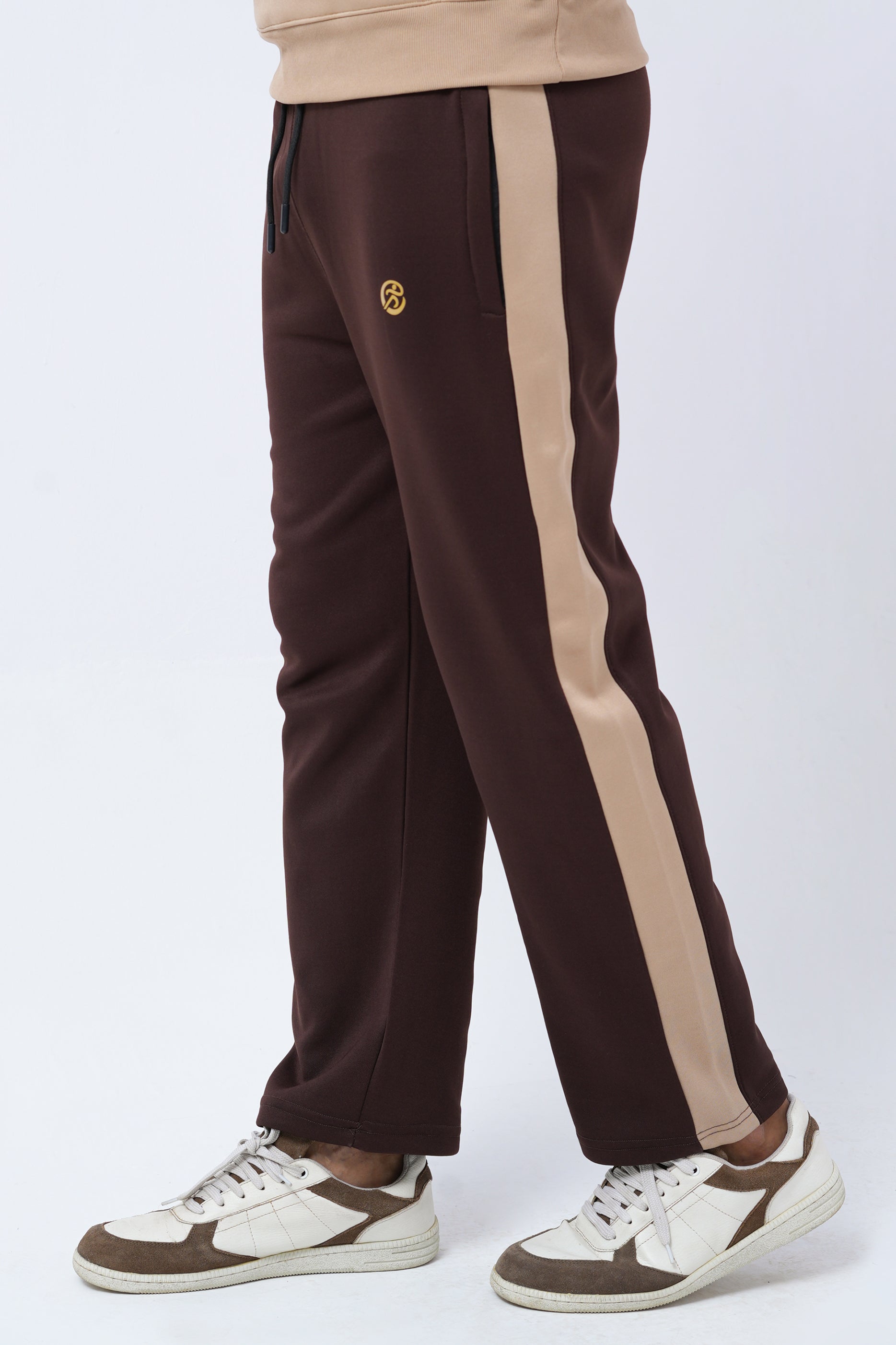 Classic Two-Tone Tracksuit – Camel & Chocolate Brown