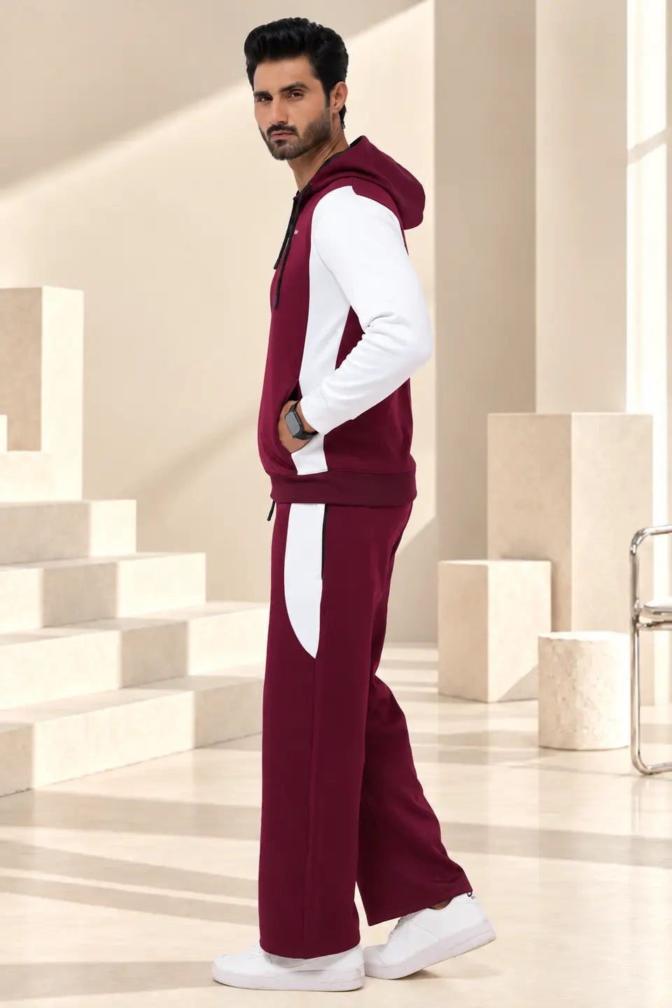 GameOn Burgundy & White Tracksuit