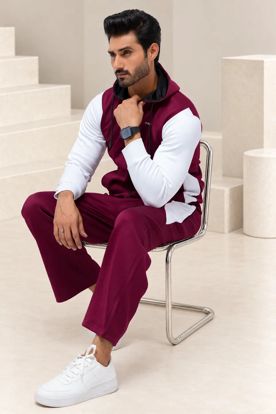 GameOn Burgundy & White Tracksuit