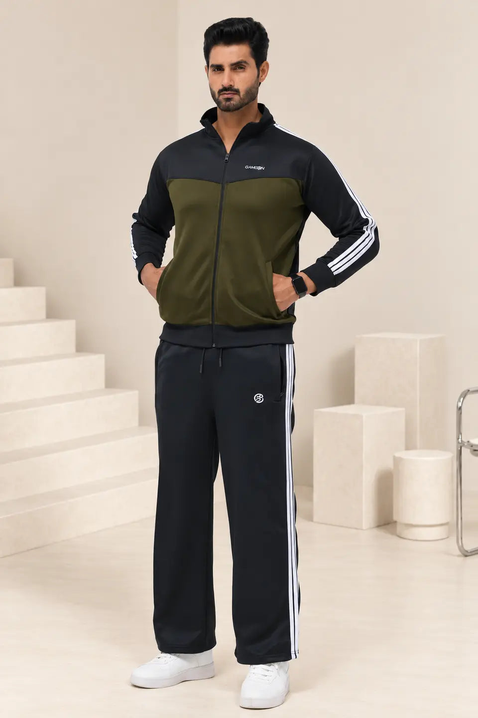 Impression Tracksuit – Olive & Black