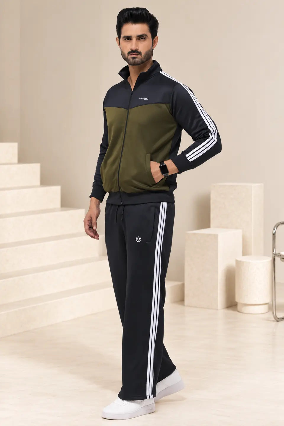 Impression Tracksuit – Olive & Black