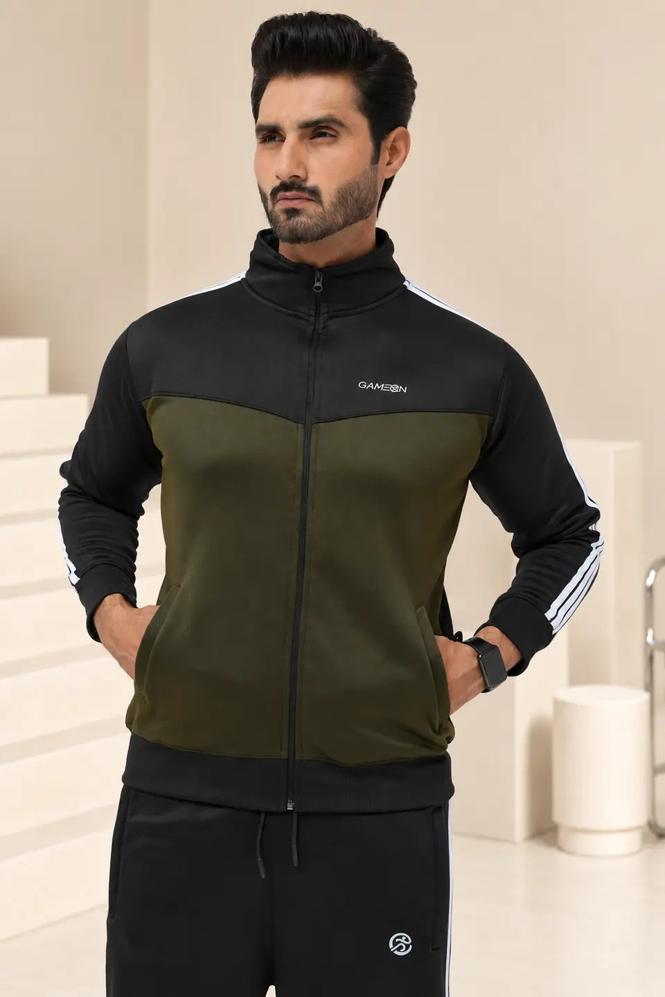 Impression Tracksuit – Olive & Black