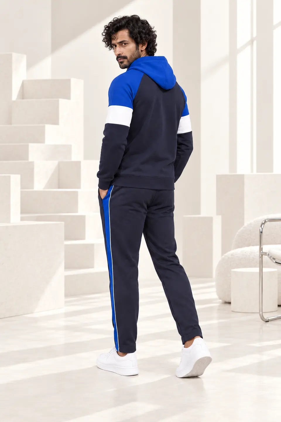 Royal Sprint Tracksuit - White, Royal Navy & Deep Navy