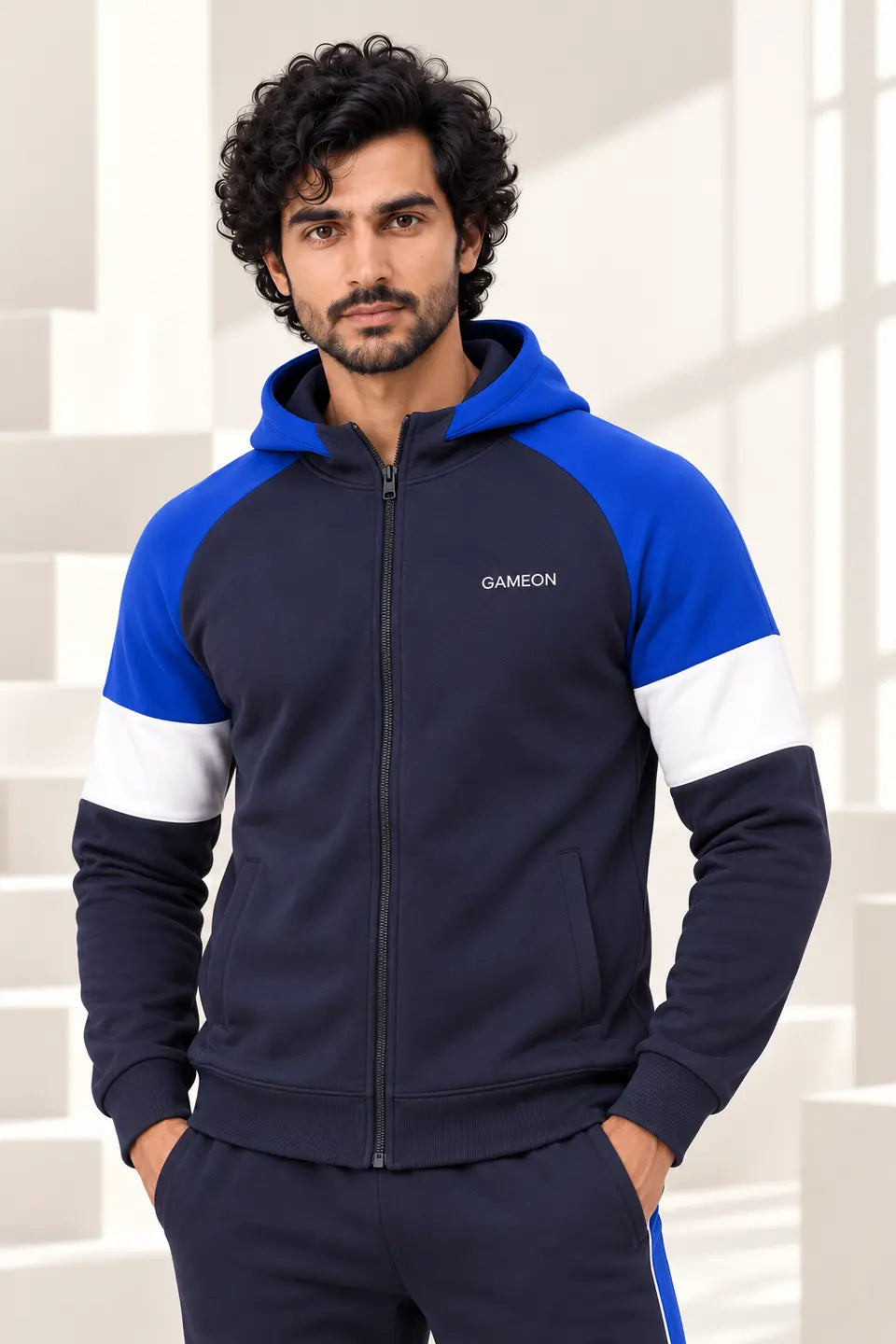 Royal Sprint Tracksuit - White, Royal Navy & Deep Navy