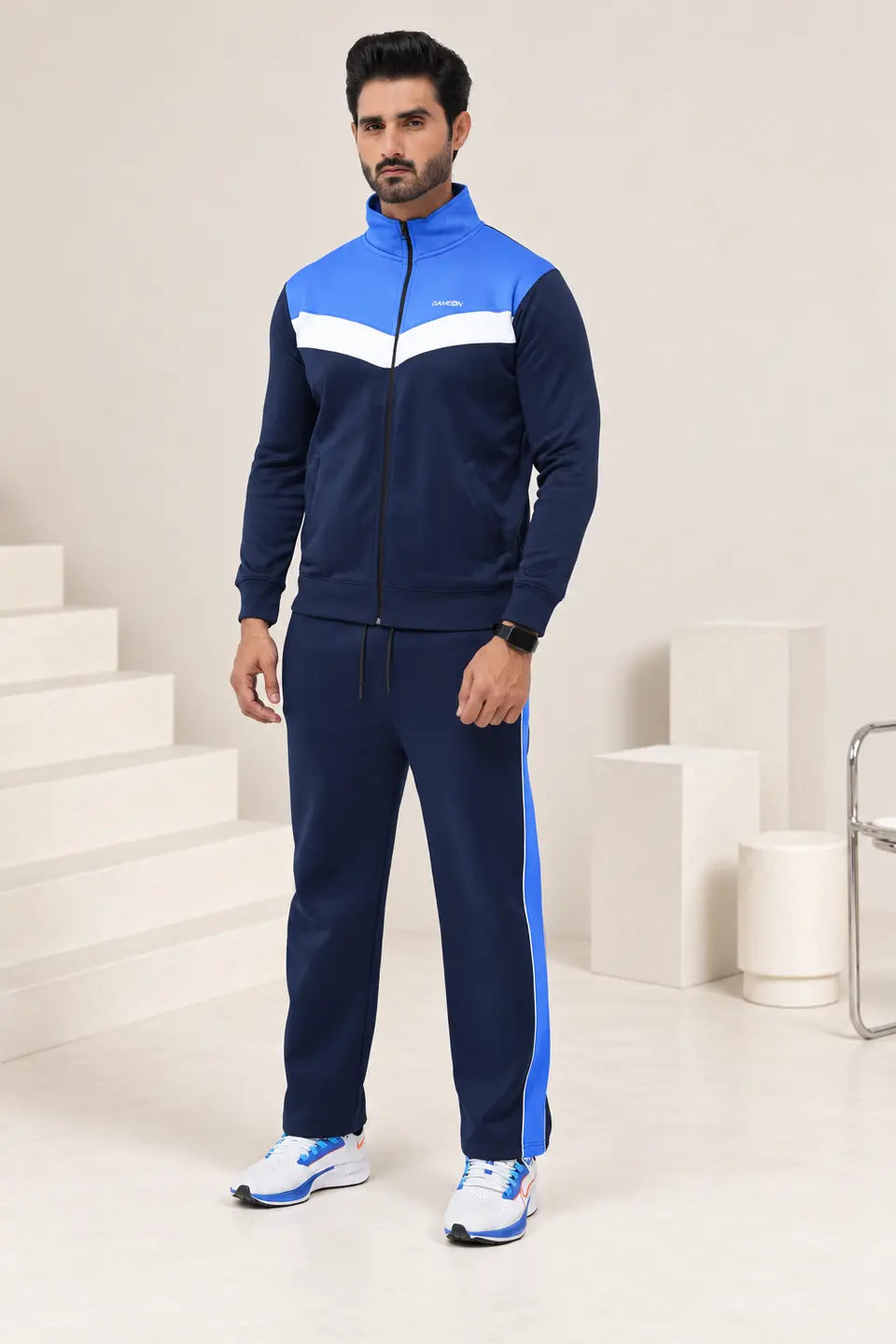 Wining Combo Tracksuit – Neon Blue & Navy