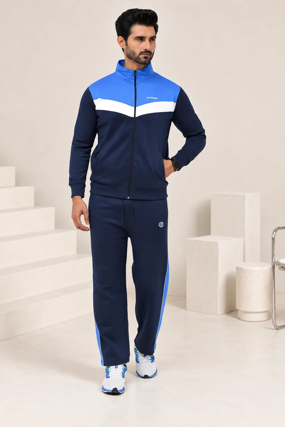 Wining Combo Tracksuit – Neon Blue & Navy