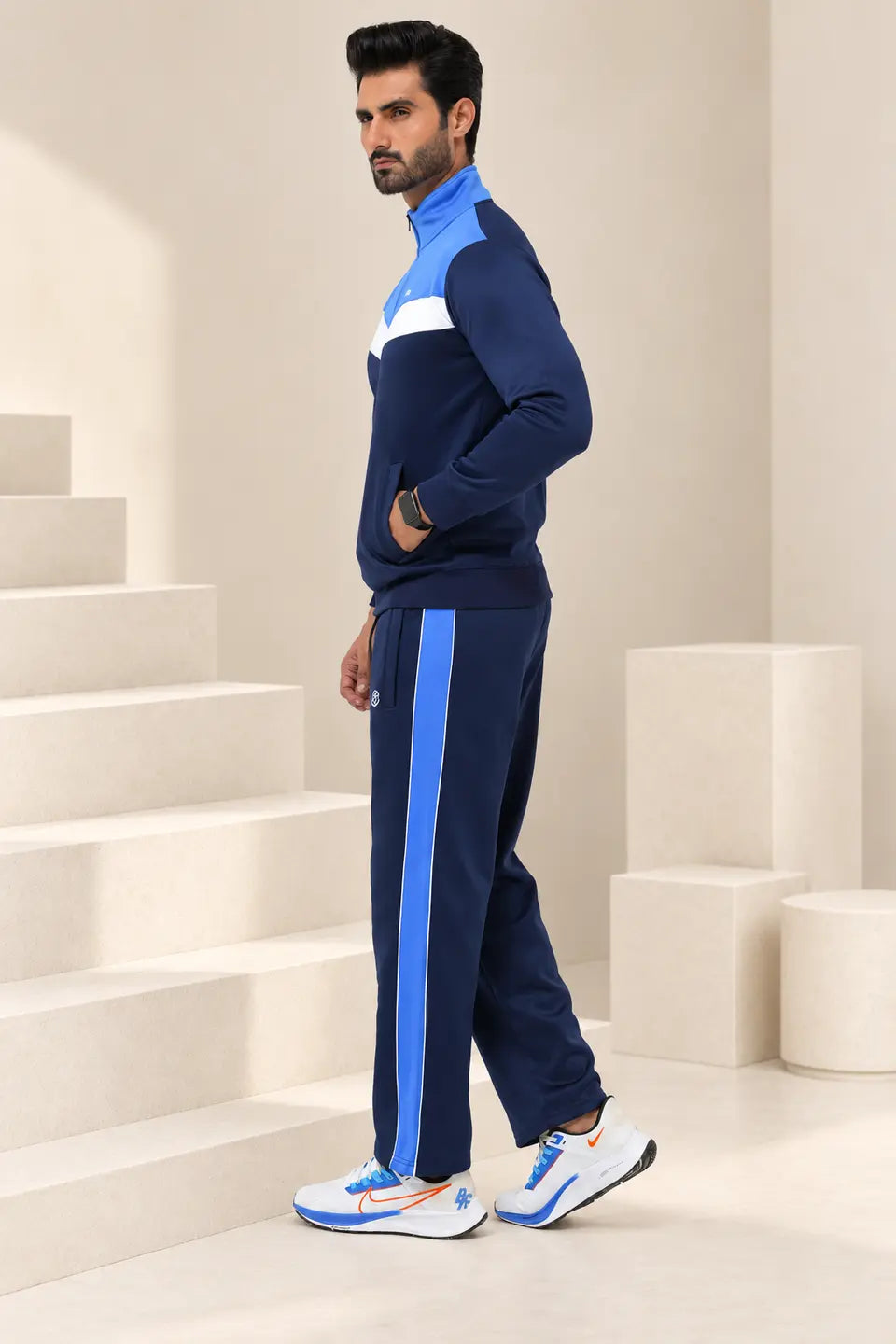 Wining Combo Tracksuit – Neon Blue & Navy