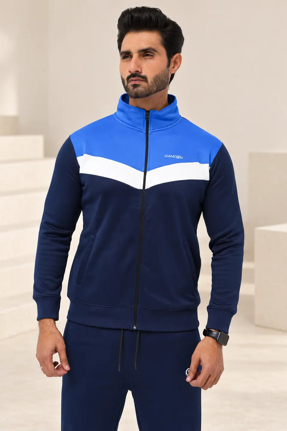 Wining Combo Tracksuit – Neon Blue & Navy
