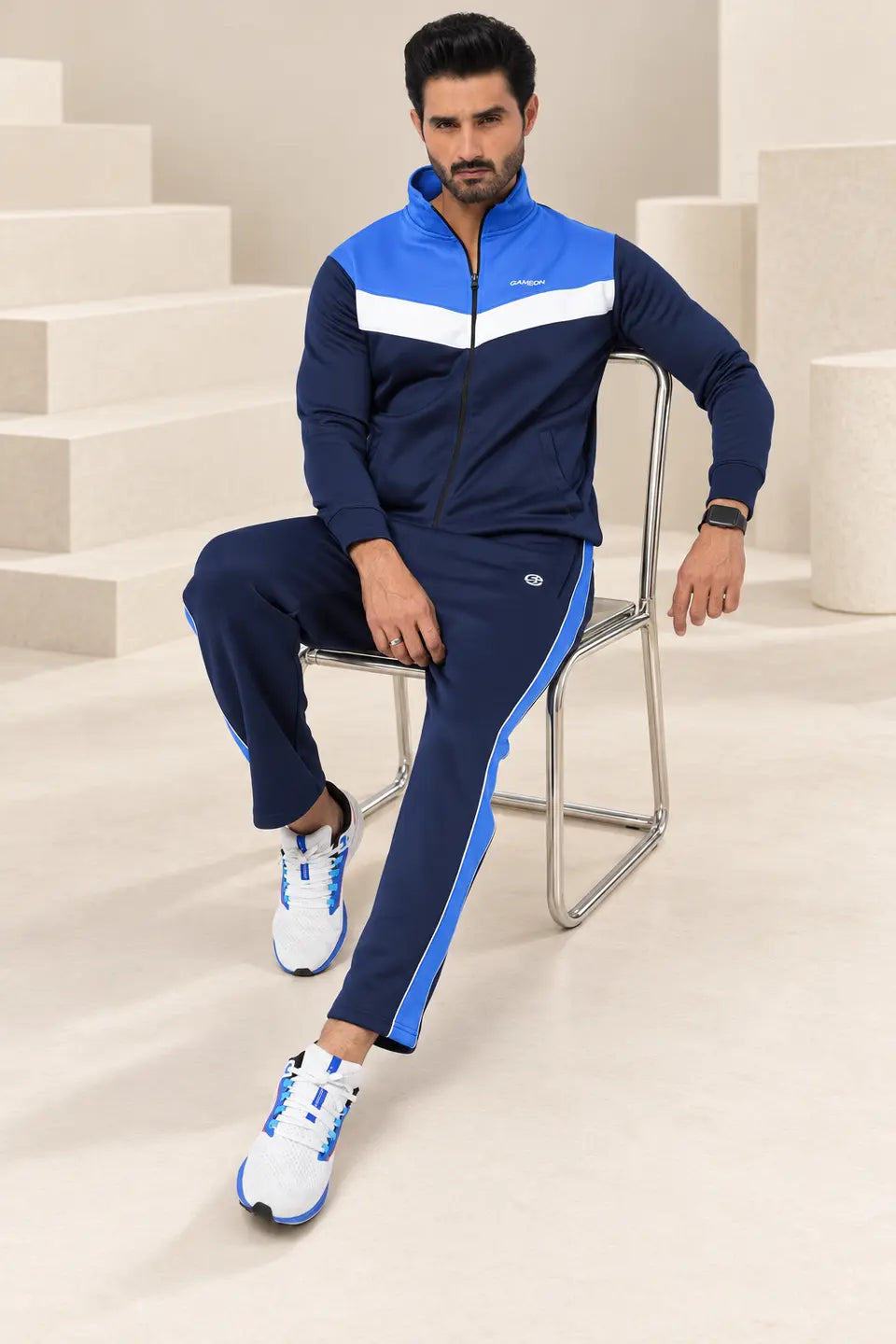 Wining Combo Tracksuit – Neon Blue & Navy